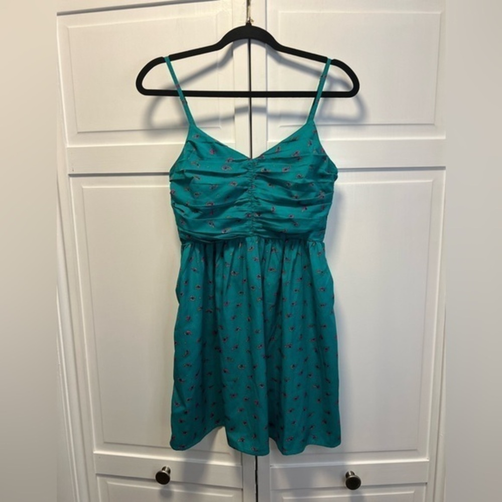 Roxy Paisley Print Pleated Bodice Spaghetti Strap Sundress Size Women’s Medium